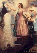 Lord Frederic Leighton A Girl Feeding Peacocks France oil painting artist